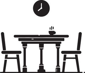 a table and chair sihoulitte vactor art ilustation 1.eps
