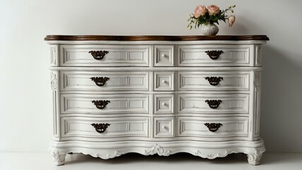 single aesthetic dresser furniture isolated in pure wh background