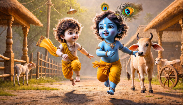 lord krishna in divine play