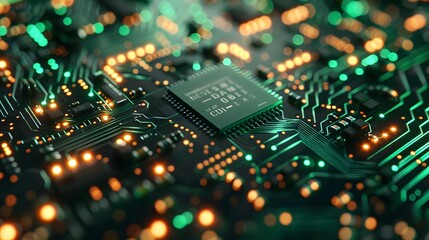 Obraz premium circuit board with light data
