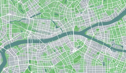 Obraz premium Abstract Green City Map Design