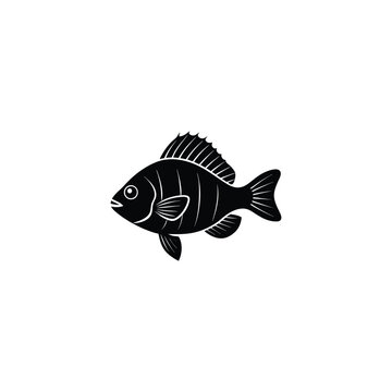 recommend clip art: bluegill fish, vector illustration, black silhouette