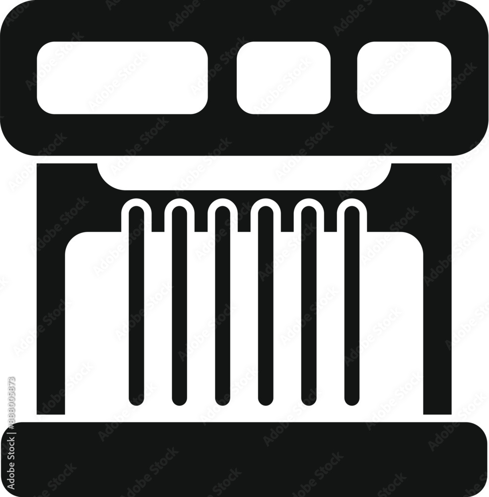 Aufkleber simple icon of a 3d printer printing a new object