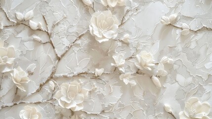 White Floral Wall Decor.
