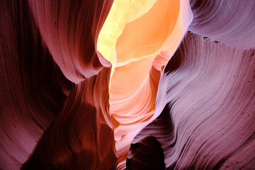 colorful canyon rocks in narrow Lower Antelope Canyon, Arizona, United states
