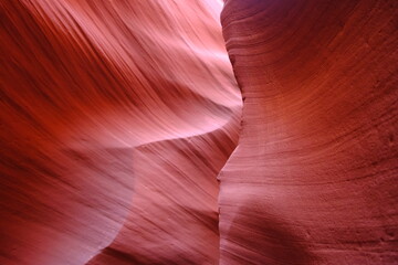 beautiful curves on rock in Lower Antelope Canyon, Arizona, America
