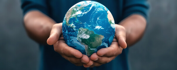 Close-up of hands holding a globe, symbolizing global unity in climate advocacy efforts