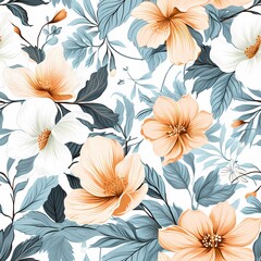 A detailed, elegant floral pattern for textile or wallpaper design, perfect for stylish home decor.