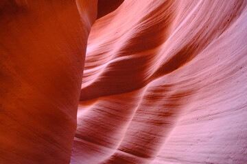 beautiful rock curve in Lower Antelope Canyon, Arizona, US