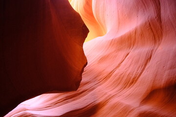 rock in amazing human face shape at Lower Antelope Canyon in Arizona,USA