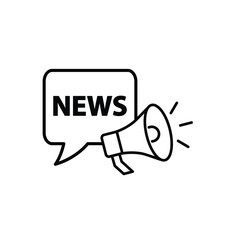 loudspeaker icon with news chat icon vector