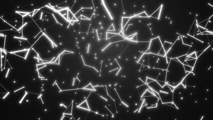 Glow geometric lines and dots, digital networking. Technology and development