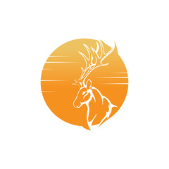 Deer logo design vector with creative idea