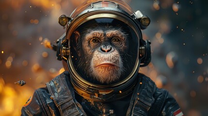 Fototapeta premium the monkey in the space