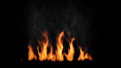 Fototapeta premium Dramatic High-Quality Image of Fire Flames with Dense Smoke: Perfect for Creating Realistic and Fiery Visual Effects, Enhancing Cinematic Scenes, and Graphic Design Projects with Intense Heat.