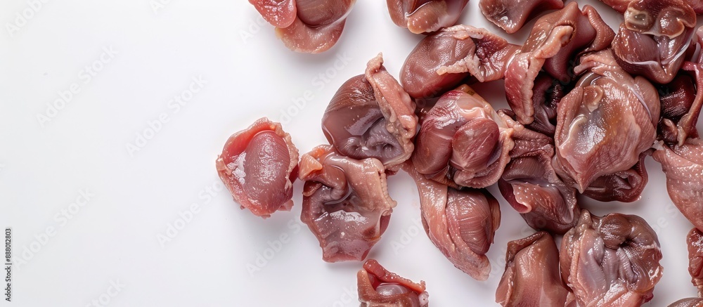 Aufkleber chicken gizzards displayed on a white backdrop with copy space image available