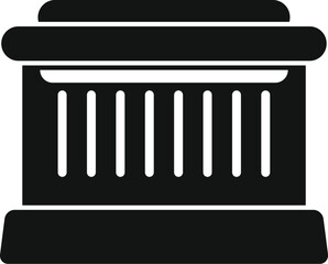 This black and white icon represents a structure from ancient greece, showcasing the beauty and grandeur of classical architecture