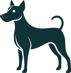 Cute dog silhouette vector style with white background