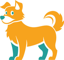Cute dog silhouette vector style with white background