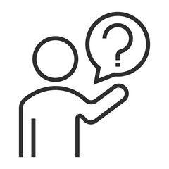 Question and people outline icon, editable vector illustration and transparent graphic element. Isolated on white background