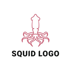 squid logo design concept line art style