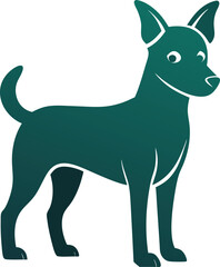 Cute dog silhouette vector style with white background