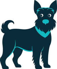 Cute dog silhouette vector style with white background
