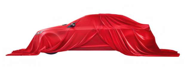 Car Covered with Red Cloth