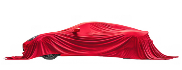 Car Covered with Red Cloth