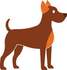 Cute dog silhouette vector style with white background