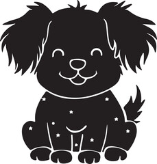 Cute dog silhouette vector style with white background