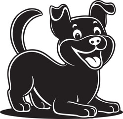 Cute dog silhouette vector style with white background