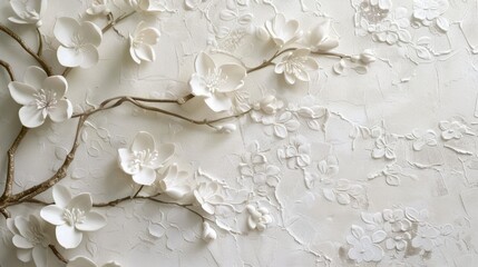 White Floral Wall Texture.