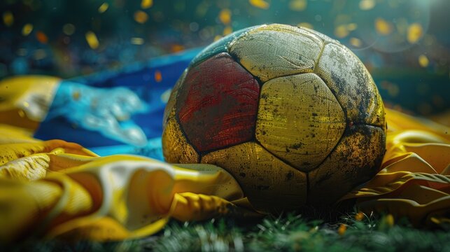 Still life of colombia national soccer team.