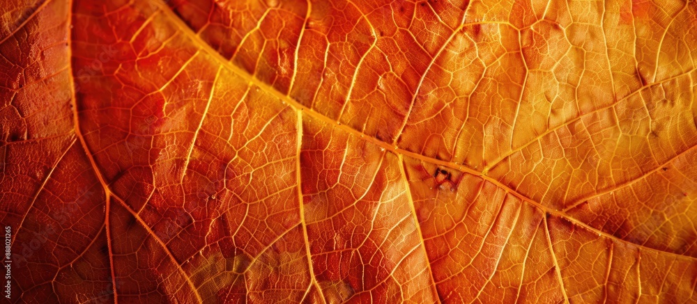 Poster close up of autumn leaf texture with a copy space image