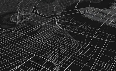 Black and White Urban Plan