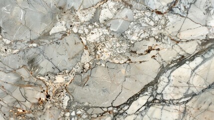 Naklejka premium Gray Marble Texture with Veins and Cracks.