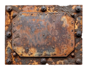 Rusty Metal Plate with Bolts