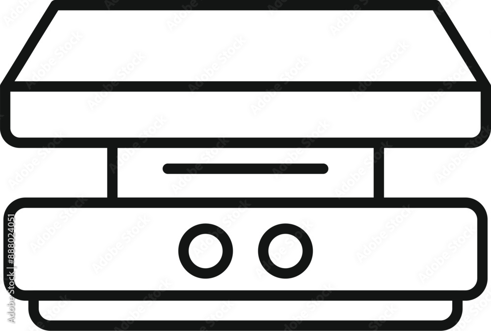 Poster professional electric food steamer with timer showing cooking working process icon outline vector il