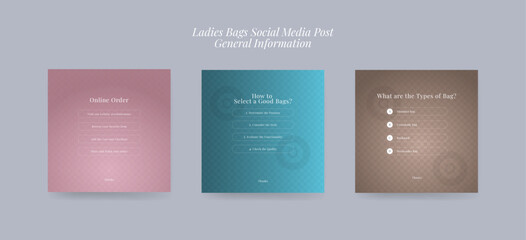 handbag social media post, instagram post for e commerce and online shop, eps vector illustration
Set of instagram post for e-commerce, handbag, clothes social media post eps vector i