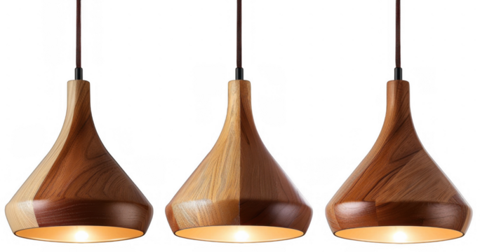 Modern Pendant Lights with Wooden Accents
