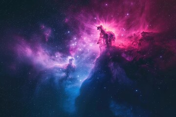 Naklejka premium A mesmerizing depiction of the universe, showcasing its infinite expanse and celestial bodies