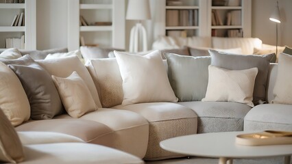 Sofa in neutral living room