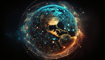 Planet Connected: Earth Encircled by Swirling Data and Social Media