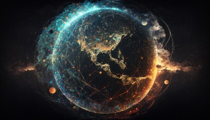 Planet Connected: Earth Encircled by Swirling Data and Social Media