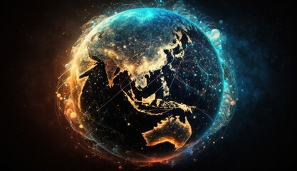 Planet Connected: Earth Encircled by Swirling Data and Social Media