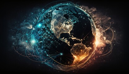 Planet Connected: Earth Encircled by Swirling Data and Social Media