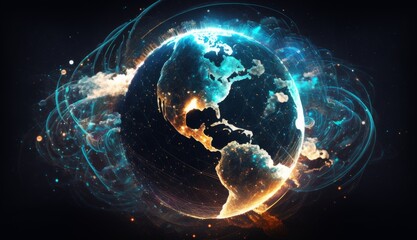 Planet Connected: Earth Encircled by Swirling Data and Social Media