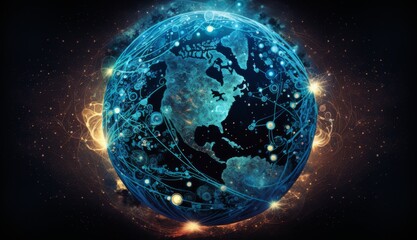 Planet Connected: Earth Encircled by Swirling Data and Social Media