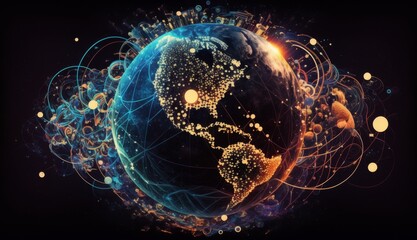 Planet Connected: Earth Encircled by Swirling Data and Social Media